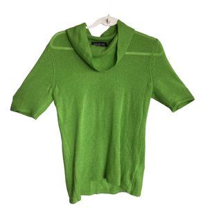 Jones New York 100% Cashmere Sweater Women Size Small Green Cowl Neck Casual